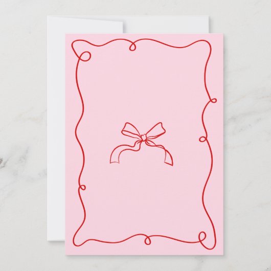 Whimsical Hand Drawn Roze & Rood Vrijgezellenfeest Kaart (Achterkant)