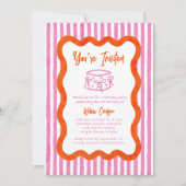 Whimsical Hand Drawn Roze & Sinaasappel Verjaardag Kaart (Voorkant)