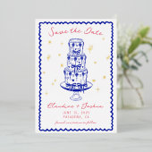 Whimsical Hand Drawn Save the Date Folie Uitnodigi Folie Uitnodiging (Staand Voorkant)
