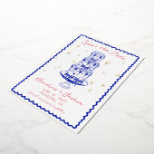 Whimsical Hand Drawn Save the Date Folie Uitnodigi Uitnodiging (Gedraaid)