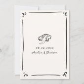 Whimsical Hand Drawn Save the Date Kaart (Achterkant)