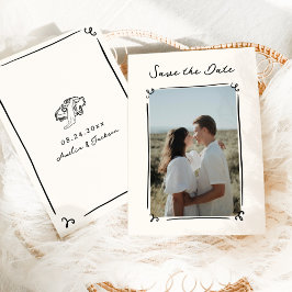 Whimsical Hand Drawn Save the Date Kaart
