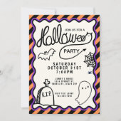 Whimsical Hand Drawn Schattige Halloween Party Kaart (Voorkant)
