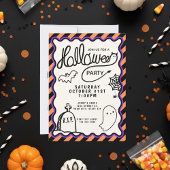 Whimsical Hand Drawn Schattige Halloween Party Kaart