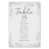 Whimsical Hand Drawn Script Wedding Seating Plan Kaart (Achterkant)