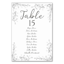 Whimsical Hand Drawn Script Wedding Seating Plan Kaart