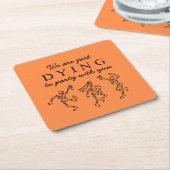 Whimsical Hand Drawn Skeletons Halloween Party Kartonnen Onderzetters (Schuin)