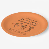 Whimsical Hand Drawn Skeletons Halloween Party Papieren Bordje (Gekanteld)