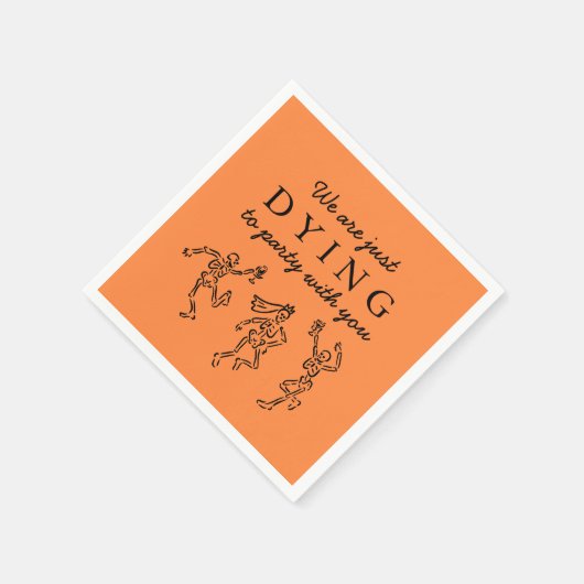 Whimsical Hand Drawn Skeletons Halloween Party Servet (Hoek)