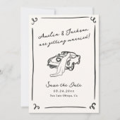 Whimsical Hand Drawn Sla de datum Foto QR code op Kaart (Voorkant)