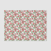 Whimsical Hand-Drawn Strawberry Pattern Waterverf Tissuepapier (Voorkant)