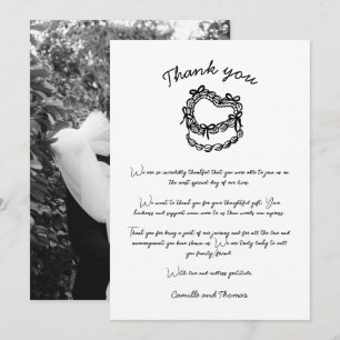 Whimsical Hand-Drawn Taart Trouwen Bedankt Card Kaart
