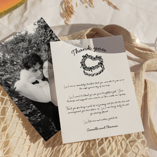 Whimsical Hand-Drawn Taart Trouwen Bedankt Card Kaart