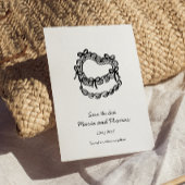 Whimsical Hand-Drawn Taart Trouwen Save the Date