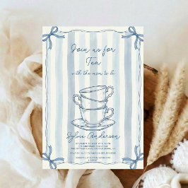 Whimsical Hand Drawn Tea Baby Shower Kaart