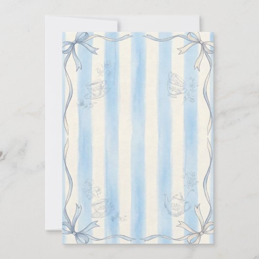 Whimsical Hand Drawn Tea Baby Shower Kaart (Achterkant)