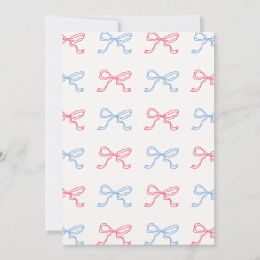 Whimsical Hand Drawn Tea Bow Baby shower Kaart (Achterkant)