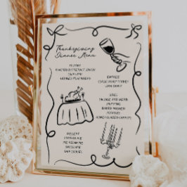 Whimsical Hand Drawn Thanksgiving Menu