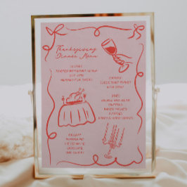 Whimsical Hand Drawn Thanksgiving Menu
