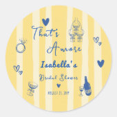 Whimsical Hand Drawn That's Amore Vrijgezellenfees Ronde Sticker (Voorkant)