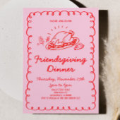 Whimsical Hand Drawn Turkije Vriendschapsdiner Kaart