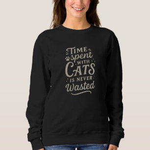 Whimsical Hand-Drawn Typography Cat Lovers Black Trui