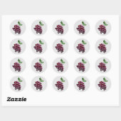 Whimsical Hand-Drawn Vineyard Druiven Envelop Seal Ronde Sticker (Vel)