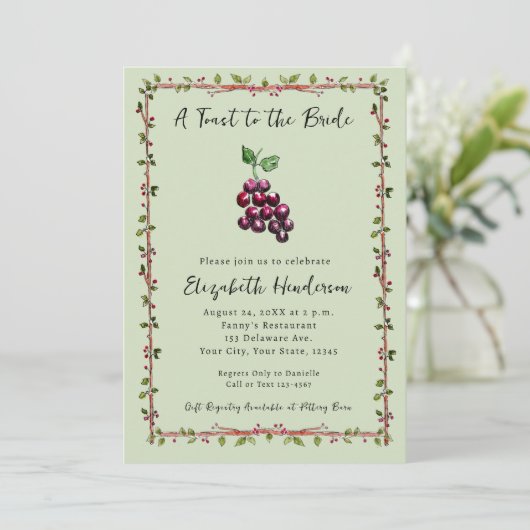 Whimsical Hand-Drawn Vineyard Wine Vrijgezellenfee Kaart (Staand voorkant)