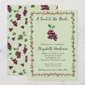 Whimsical Hand-Drawn Vineyard Wine Vrijgezellenfee Kaart (Voorkant / Achterkant)