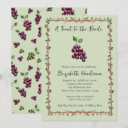 Whimsical Hand-Drawn Vineyard Wine Vrijgezellenfee Kaart (Voorkant / Achterkant)