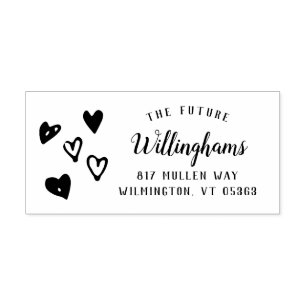 Whimsical Hand Drawn Weddenschap Zelfinktende Stempel