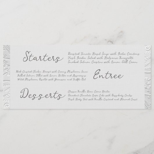 Whimsical Hand Drawn Wedding Menu (Achterkant)