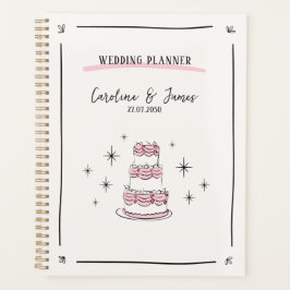 Whimsical Hand-Drawn Wedding Planner met Taart