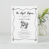 Whimsical Hand Drawn Wedding repetitie diner Kaart (Staand voorkant)