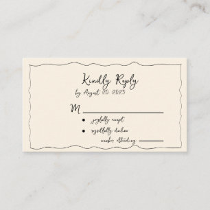 Whimsical Hand-Drawn Wedding RSVP Enclosure Kaart