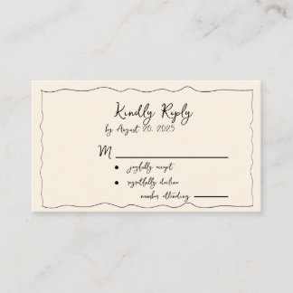 Whimsical Hand-Drawn Wedding RSVP Enclosure Kaart