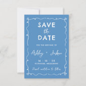 Whimsical Hand Drawn Wedding Save the Date Kaart (Voorkant)