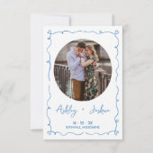 Whimsical Hand Drawn Wedding Save the Date Kaart (Achterkant)