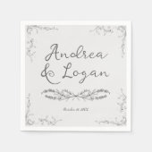 Whimsical Hand Drawn Wedding Servet (Voorkant)