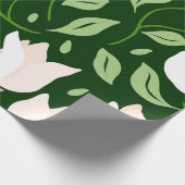 Whimsical Hand-Drawn White Magnolia Botanical Cadeaupapier (Hoek)