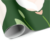 Whimsical Hand-Drawn White Magnolia Botanical Cadeaupapier (Rol Hoek)