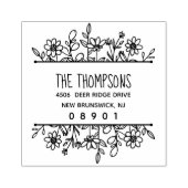 Whimsical Hand-Drawn Wildflower Greenery Rubberstempel (Afrduk)