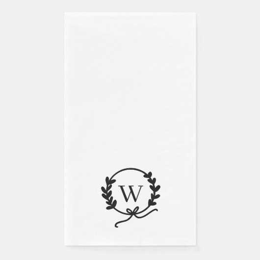 Whimsical Hand-Drawn Wreator Monogram Servet (Voorkant)