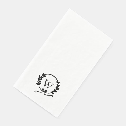 Whimsical Hand-Drawn Wreator Monogram Servet (Hoek)