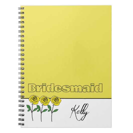 Whimsical Hand Drawn Yellow Roses Notitieboek (Voorkant)