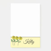 Whimsical Hand Drawn Yellow Roses Post-it® Notes (Voorkant)