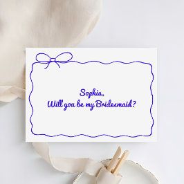 Whimsical Hand Drawn You Will Be My Bridesmaid Kaart