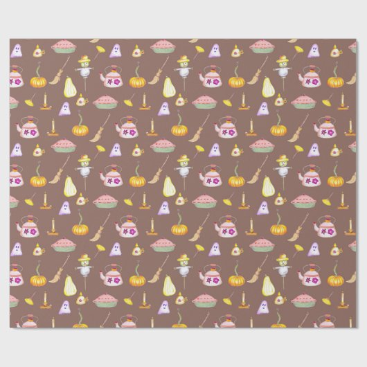 Whimsical Hand geïllustreerd Herfst Cadeaupapier (Vlak)