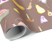 Whimsical Hand geïllustreerd Herfst Cadeaupapier (Rol Hoek)