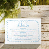 Whimsical Hand Geïllustreerd Lichtblauw Lijst Informatiekaartje